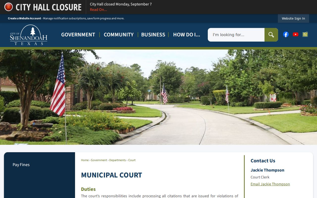 Shenandoah court docket municipal procedures page