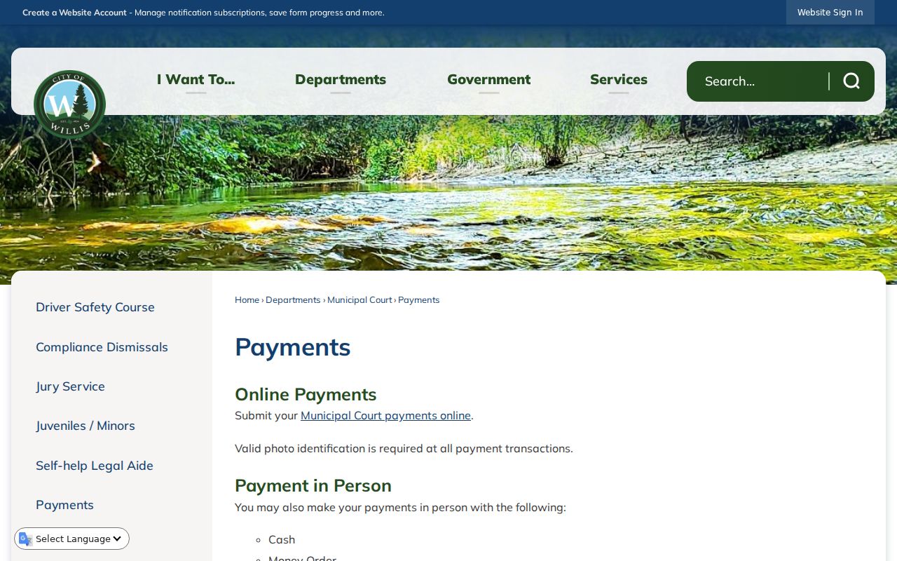 Willis court docket payment identity and method instructions